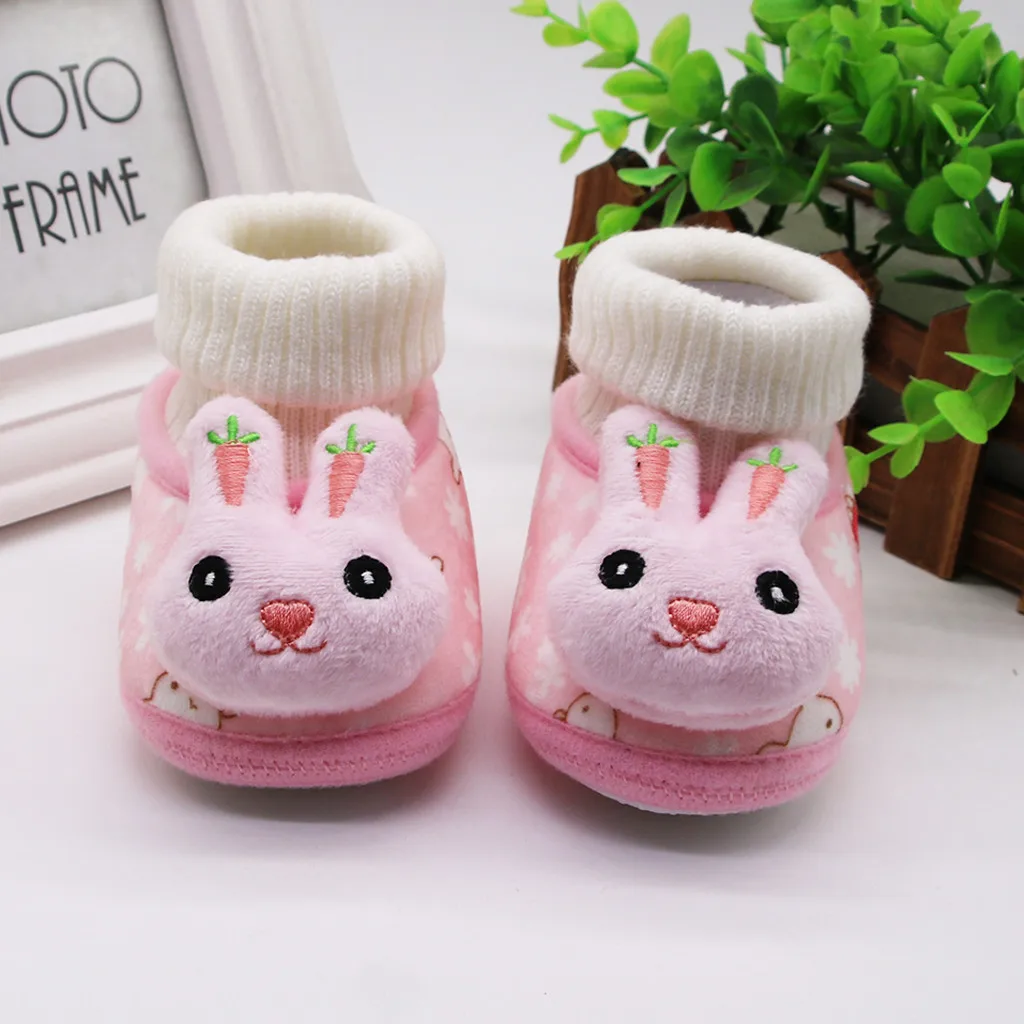 Ботинки для девочек ясельного возраста детская обувь новорожденных Kawaii Rabit