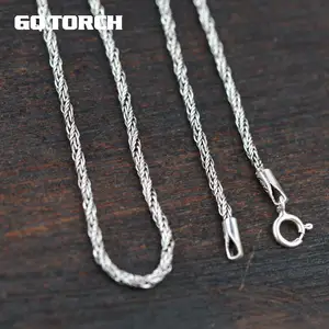 Винтажное ожерелье из стерлингового серебра 925 пробы, плетеная цепочка из для женщин и мужчин конопляной веревки, изящное ювелирное изделие