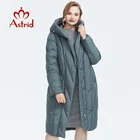 Astrid2019 Winter new arrival down jacket women outerwear high quality gray color thick cotton with a hood long style women coat FR-7059