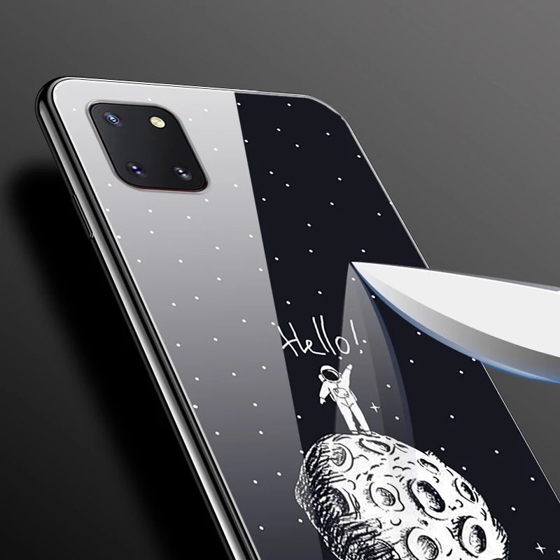 For Coque Samsung Note 10 Lite Case Tempered Glass Planet Space Cover for Samsung Galaxy Note10 Lite Case S10 Lite Glass Case