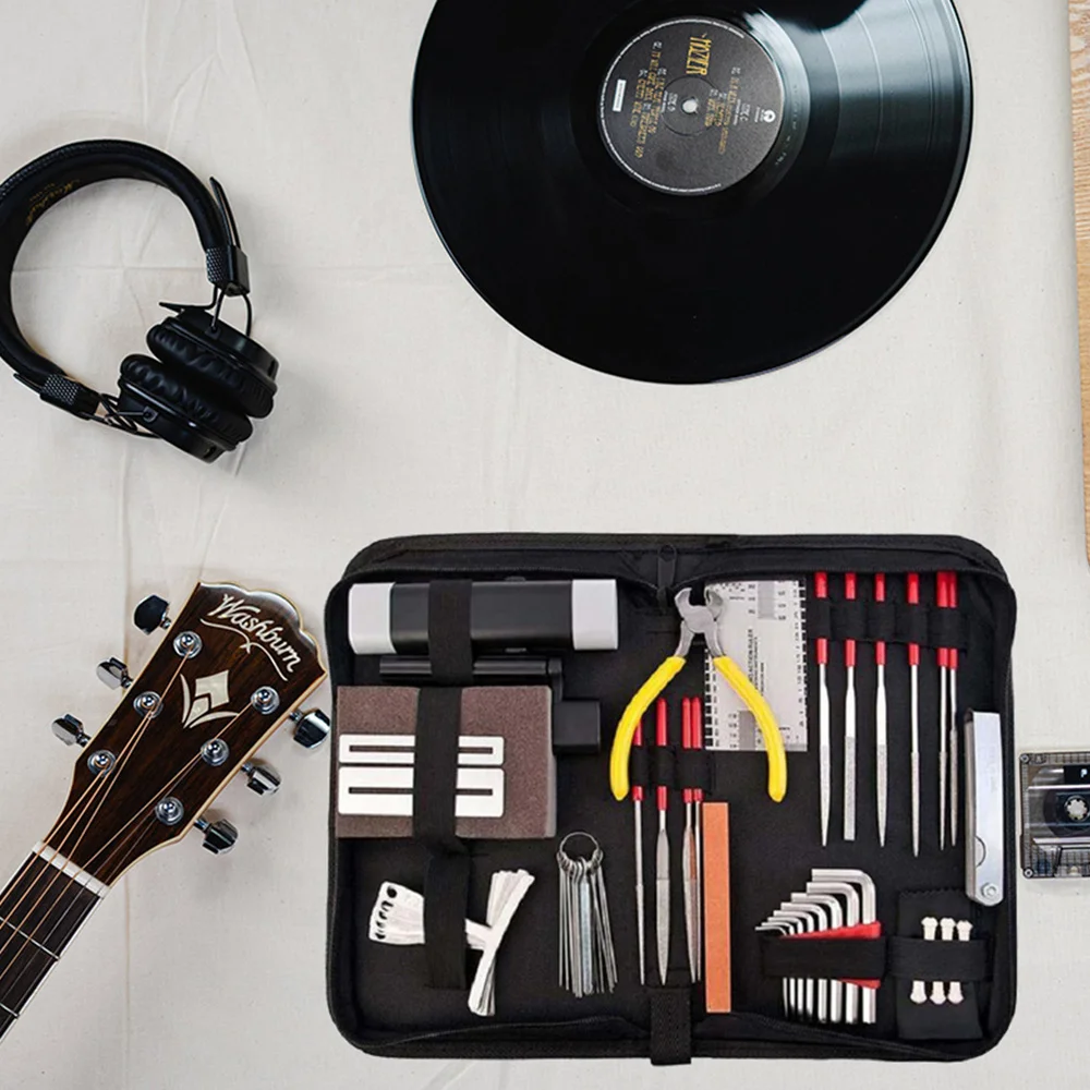 

1 Set Guitar Luthier Tool Kit String Maintenance Kit Measuring Polishing Kit