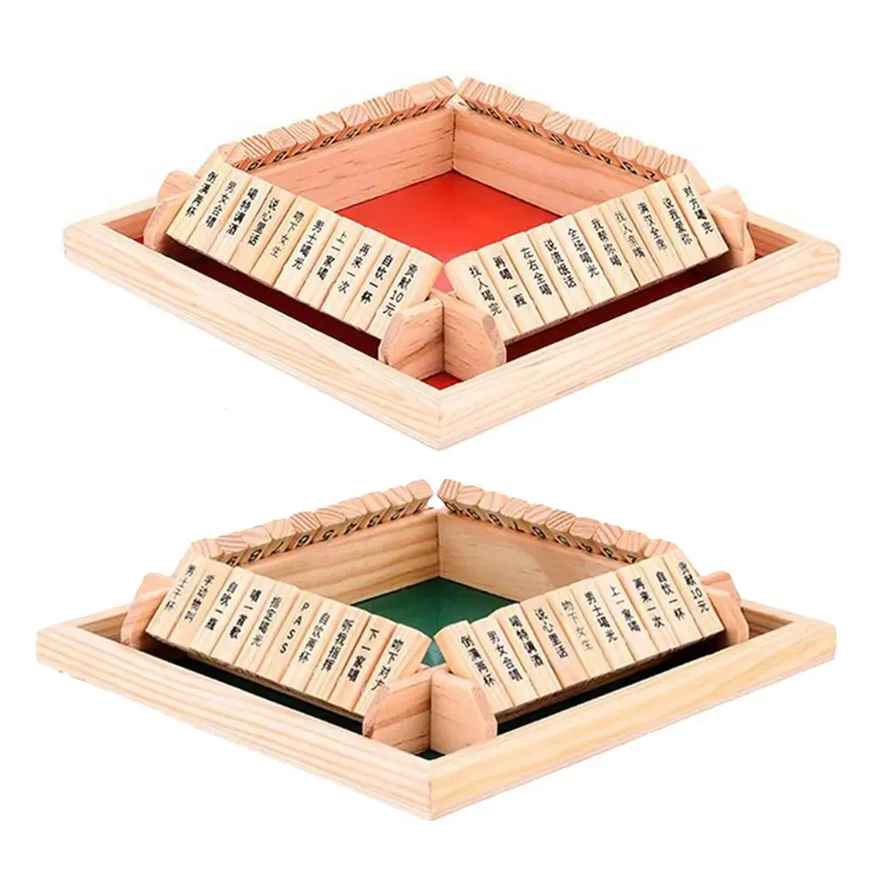 

Wooden 2-sided Digital Flop Game 4-a-side Liquor License Dice Game Board Wine Order Flop Party Leisure Gambling Games Brain Game
