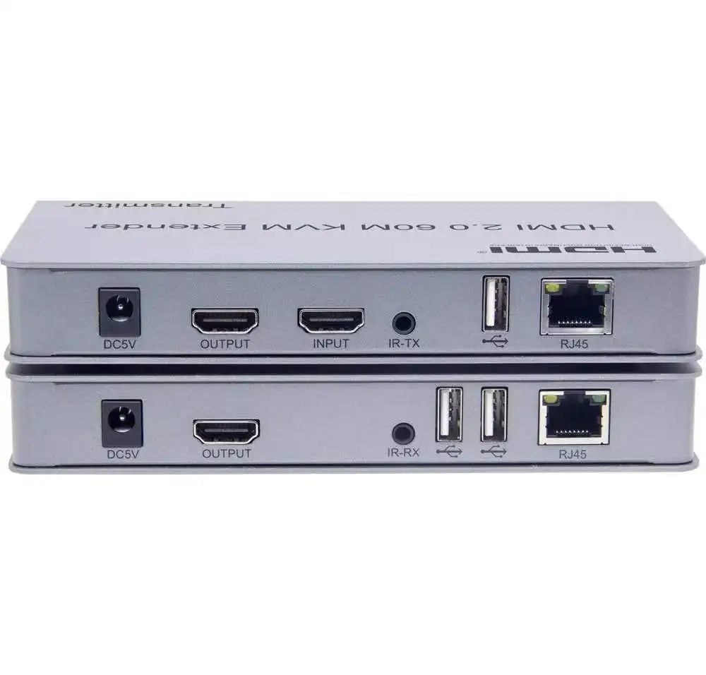 60 м 4K 60 Гц HDMI 2,0 удлинитель KVM удлинитель Cat 5e 6 RJ45 сетевой кабель TX RX поддержка сенсорного экрана ТВ выхода USB мышь клавиатура