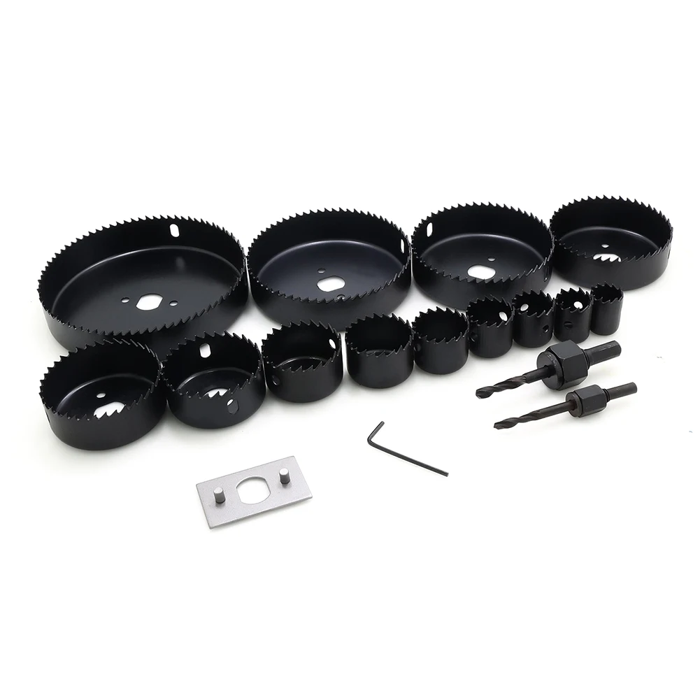 

26 шт кольцевая пила сверло для бутылок комплект шестигранный ключ, дюймовый стандарт пилот Сверло по дереву Пластик листового металла гипс...