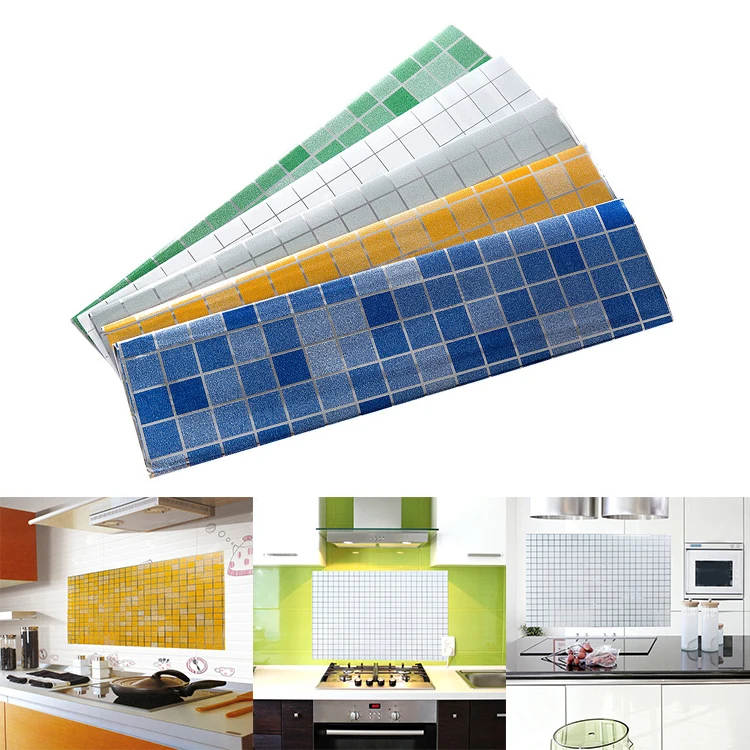 

Mosaic Wall Sticker Kitchen Bathroom Toilet self-adhesive Waterproof Tiles Wallpaper Heat Resistance Wall Decor eco-friendly