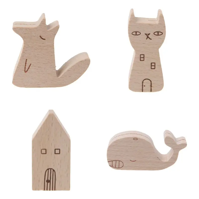 Симпатичная мультяшная животная деревянная папка для информации и фотографий