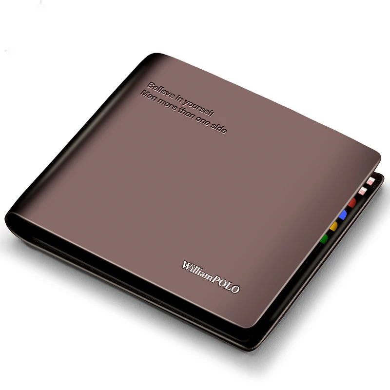

WILLIAMPOLO Luxury Brand Men's Wallet Short Slim Credit Card Holder Bifold Genuine Leather Wallet For Men PL171321