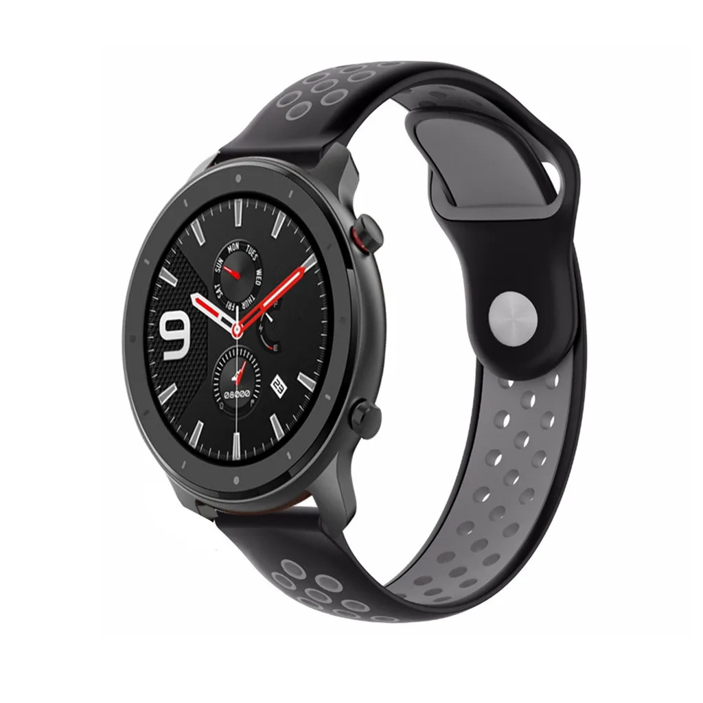 Силиконовый ремешок для Huami AMAZFIT GTR 47 мм, ремешок для умных часов, легкий ремешок для мужчин, Т-образный ремешок, спортивный браслет для женщин и мужчин, 19Aug