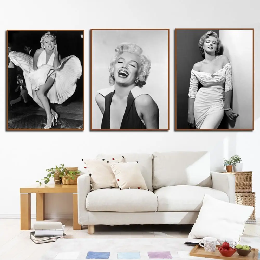 Модный классический художественный Настенный декор Мэрилин Монро платье холст