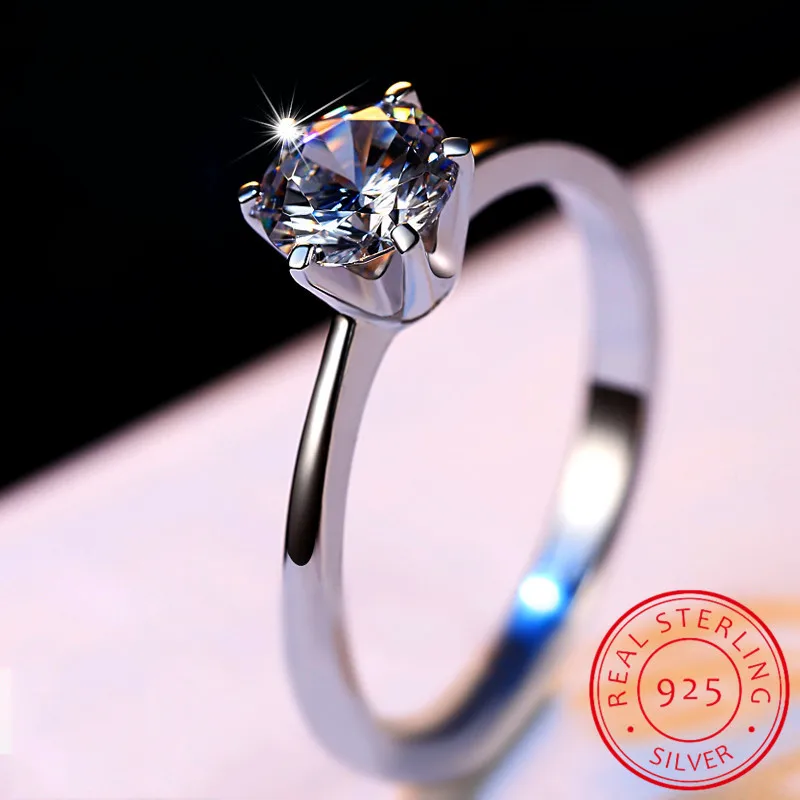 Кольцо с бриллиантом 1 карат ~ 3 классическое круглое бриллиантовое кольцо