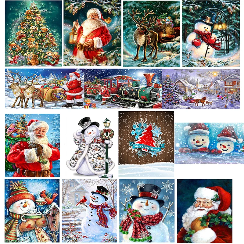 

Алмазная 5D картина «Дед Мороз», вышивка с мотивом снега, пейзажа, мозаика, вышивка крестиком, украшение для дома, ручная работа