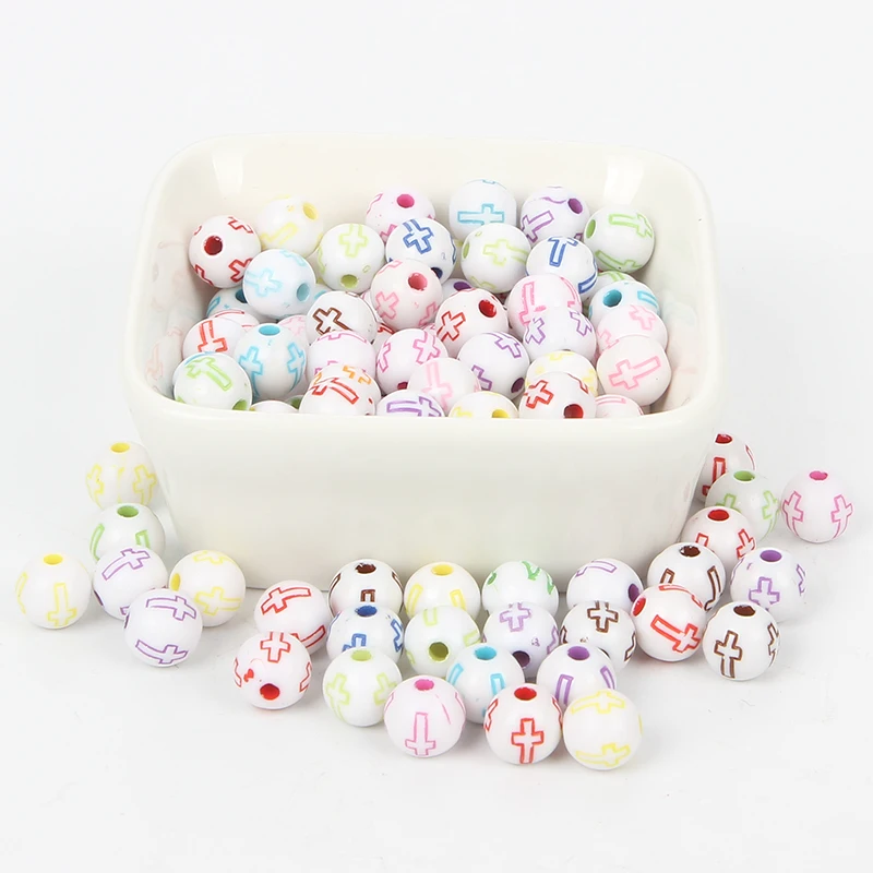 50 шт смешанные цвета насыщенные перекрещивающиеся акриловые бусины для