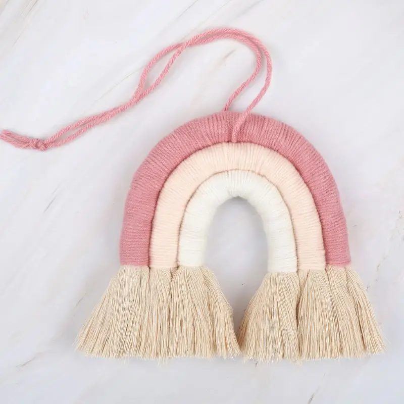 

Home Decoration Rainbow Weaving Ornament Nordic Simple Kids Room Wall Hanging 85DA