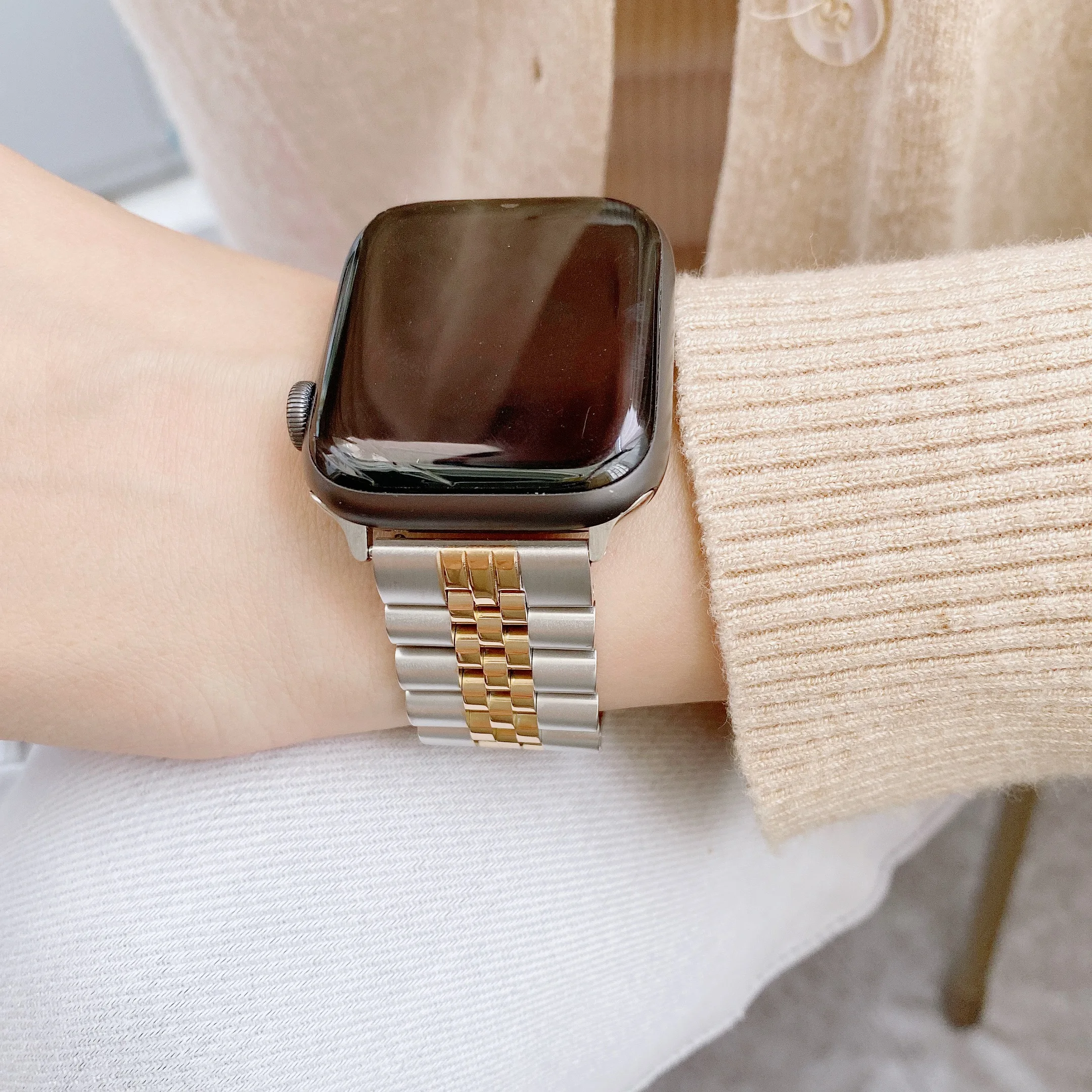 

Stainless Steel Strap For Apple Watch 6 Band 40mm 44mm Bracelet for iwatch band 38mm 42mm Series 6 SE 5 4 3 2 1 Metal Watchband