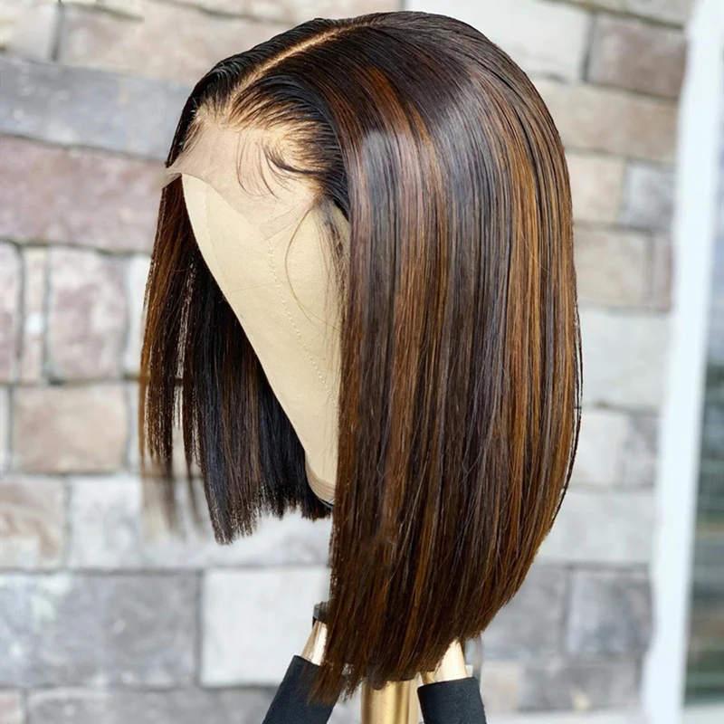 

Heighlight Short Bob Human Hair Wig Silky Straight 13*4 Lace Front Wig Brazilian Human Hair Swiss Lace Front Wigs