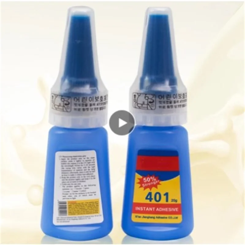 20ml Liquid Super Glue 401 Instant Strong Glue Bond Leather Wood Rubber Metal Glass Cyanoacrylate DIY Adhesive Nail Gel PVC Glue