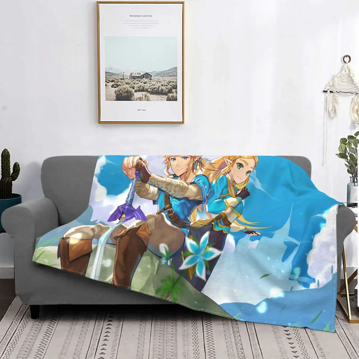 

Princess Zelda Blanket Anime Game Winter Warm Bedspread Plush Ultra Soft Cover Flannel Throw Blanket Bedding Bed Travel Fluffy