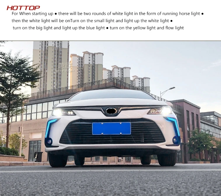 ABS черный дневной ходовой светильник Дневной светильник светодиодный для Toyota Corolla