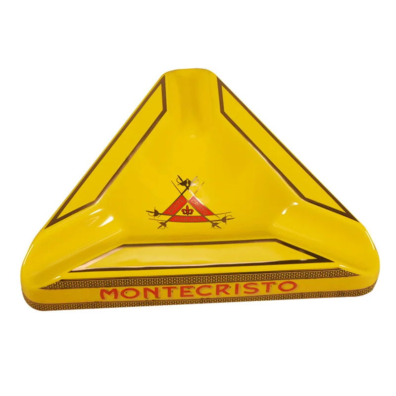 

Fashion MONTECRISTO Ceramic Astray Big Triangle Smoking Accessory for Cigar 3 Slots