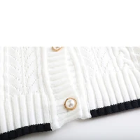 Winter Womens Button Sweater Cute Pearl Buttons Wave Lace Fashion Knitted Sweater 2020 New Products