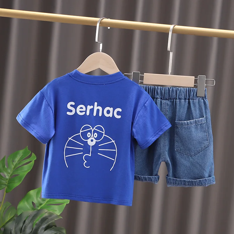 New Summer Baby Girl Clothes Suit Children Cotton T-Shirt Shorts 2Pcs/sets Toddler Casual Costume Boys Clothing Kids Tracksuits