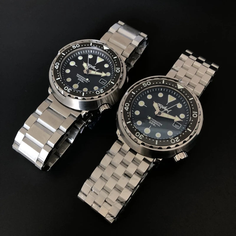 Сталь погружения Новый тунец консервированный 300 м Pro для дайвинга Часы