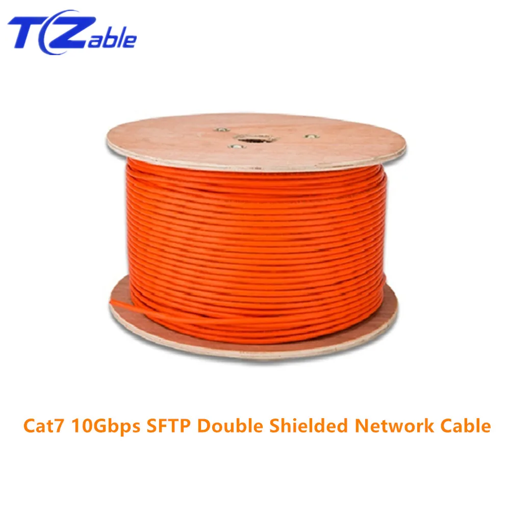 

Network Cable RJ45 Cat7 10Gbps High Speed SFTP Double Shielded Pure Copper Engineering AWG23 LSZH Supports FTTH Ethernet Cable