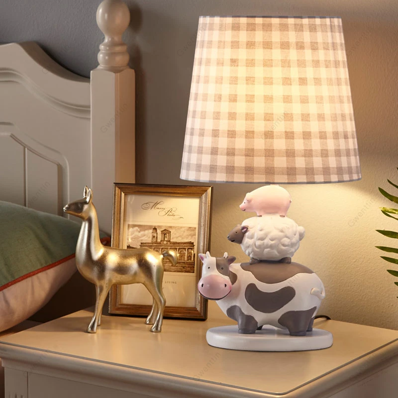 Настольная лампа с милым мультяшным дельфином и коровой украшение для детской