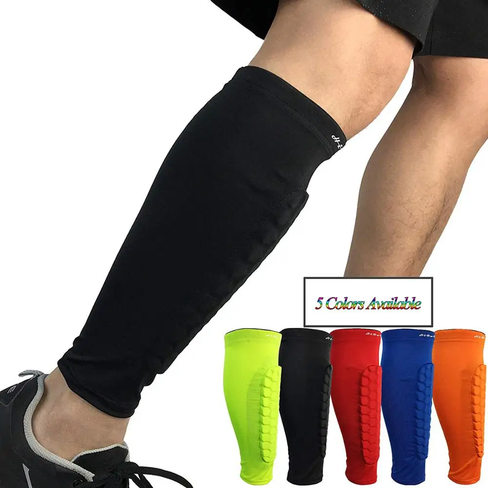 Компрессионный рукав для голени Защитные щитки футбола фиксаж соты Crashproof шин