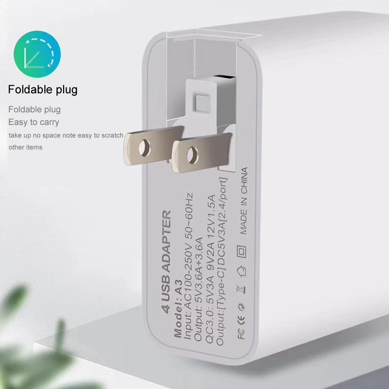 48W Multi USB PD QC 3.0 Charger Quick Charge Fast Phone 4 port usb hub charge proable Charging | Мобильные телефоны и