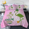 BlessLiving Flamingo Summer Quilt Set St. Patrick's Day Bedding Green Hat Holiday Gift Bedspreads Lucky Shamrocks Couette De Lit 1
