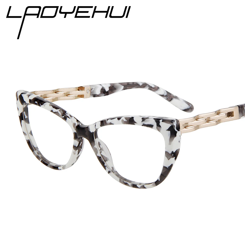 Унисекс оправа кошачий глаз Женская Ретро металлическая прозрачная для очков