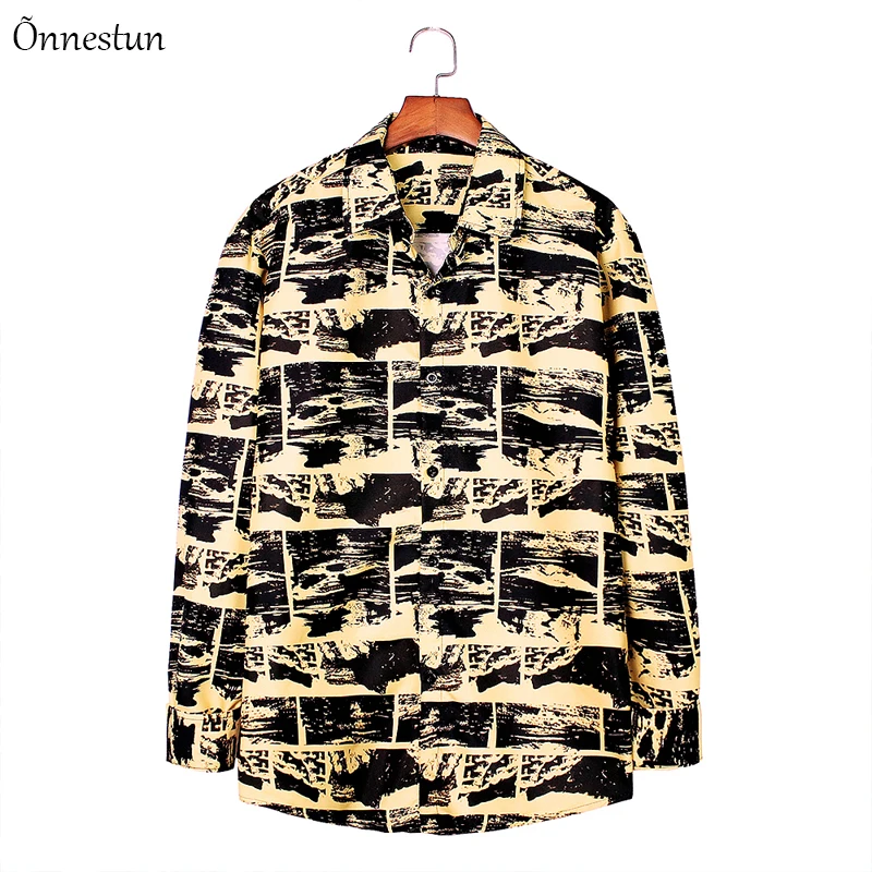 

Onnestun Yellow Men's Shirt New Spring Long Sleeve Single-breasted Shirts For Men Plus Size Men's Clothing Casual Shirt Men