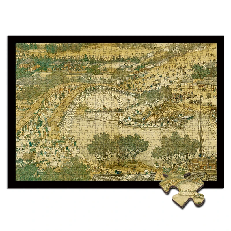 

Riverside Scene At Qingming Festival Wooden Jigsaw Puzzle 1000 Pieces Chinese Paintings Office Decoration Creative Gifts Toys