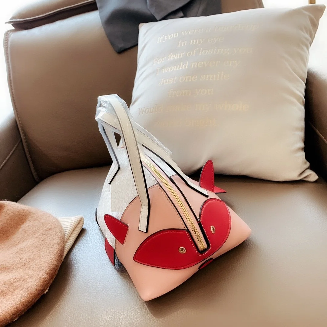 

2021 fashion styles pink mouse handbags purses women handbags frist layer genuine leather shoulder bags designer bag