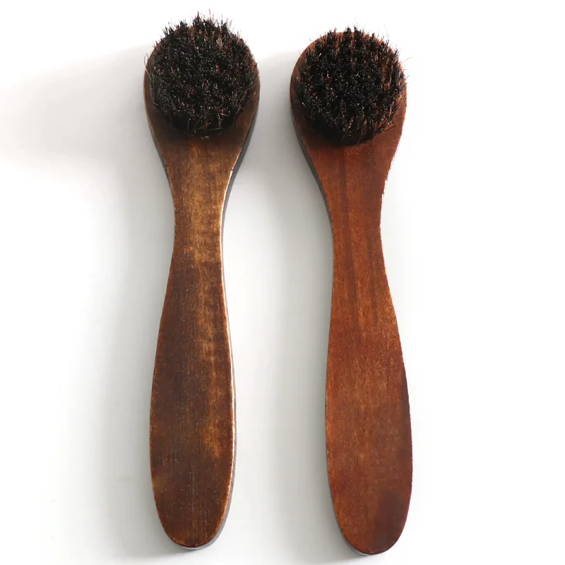 

Long-handled Horse Hair Shoe Round Head Cleaning Brush Solid Color Useful Household Soft Polishing Tool Cleaning Brush