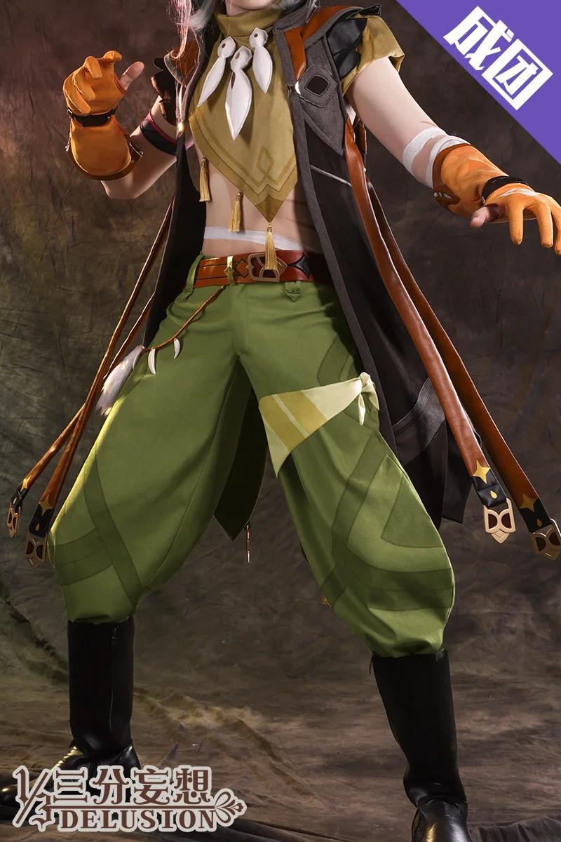 Аниме Genshin ударная бритва игровой костюм униформа легенда о беге воротник волка