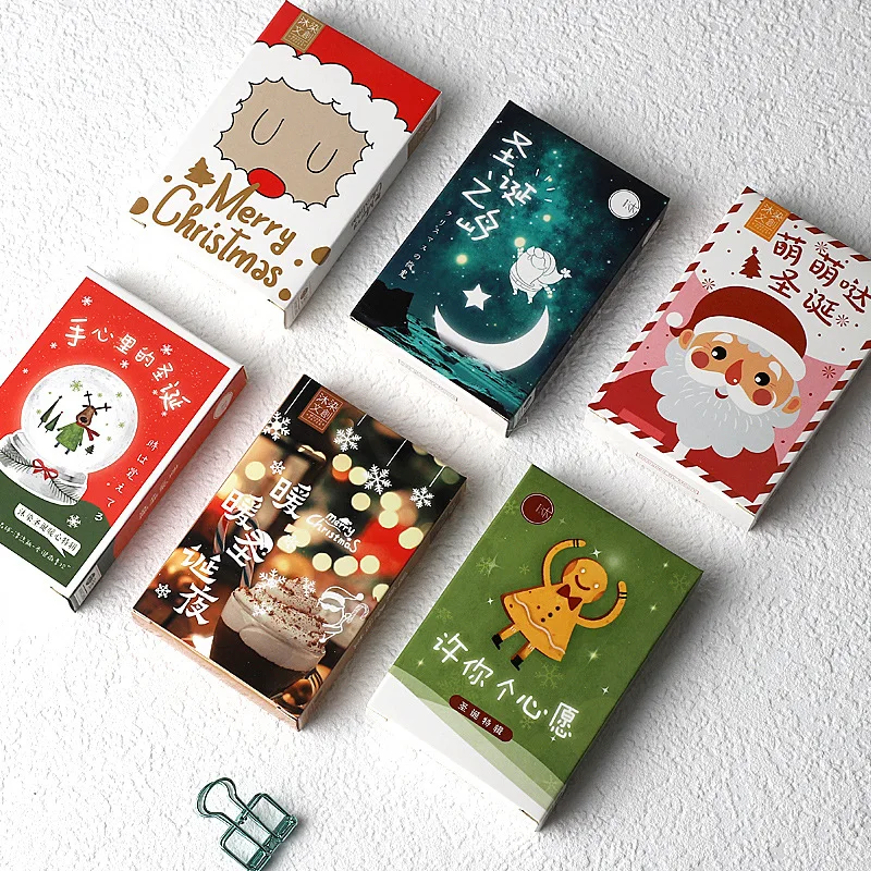 

28 Sheets/Set Merry Christmas LOMO Card DIY Mini Greeting Card Warm Christmas Eve Gift Wishes Message Card