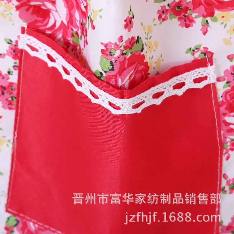 Корейский Фартук с юбкой принцессы утолщенный двумя ремешками персиковый