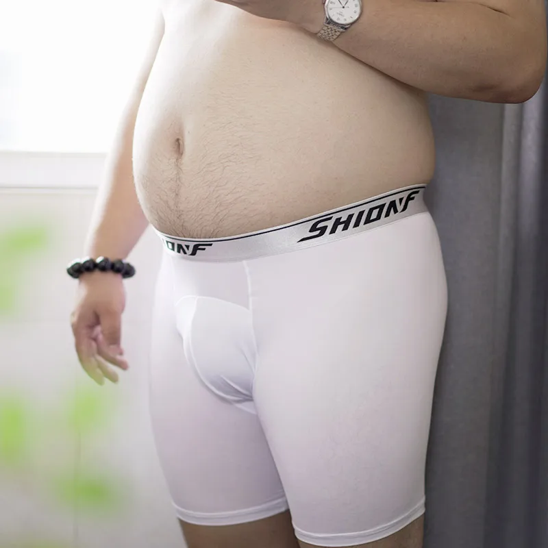 BEARLOOKS Men's boxer briefs large size shorts Anti Wear Leg Running Fitness Underwear Transparent See-through Underpants