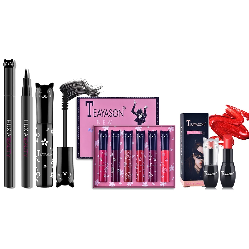 4 шт./компл. Кейт набор для макияжа, в том числе тюбики для помады, подводка для глаз, тушь для ресниц и бровей, теней для век, набор для макияжа Для женщин Косметика сумка для подарков