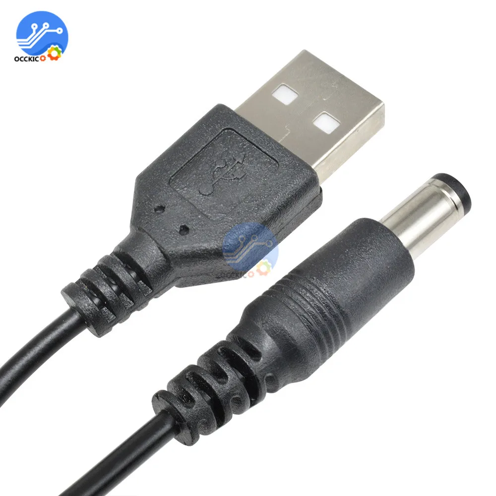 USB 2,0 к DC 5,5 мм X 2,1 мм 5,5X2,1 1,5 м USB к кабель линии электропередач MCU разъем питания