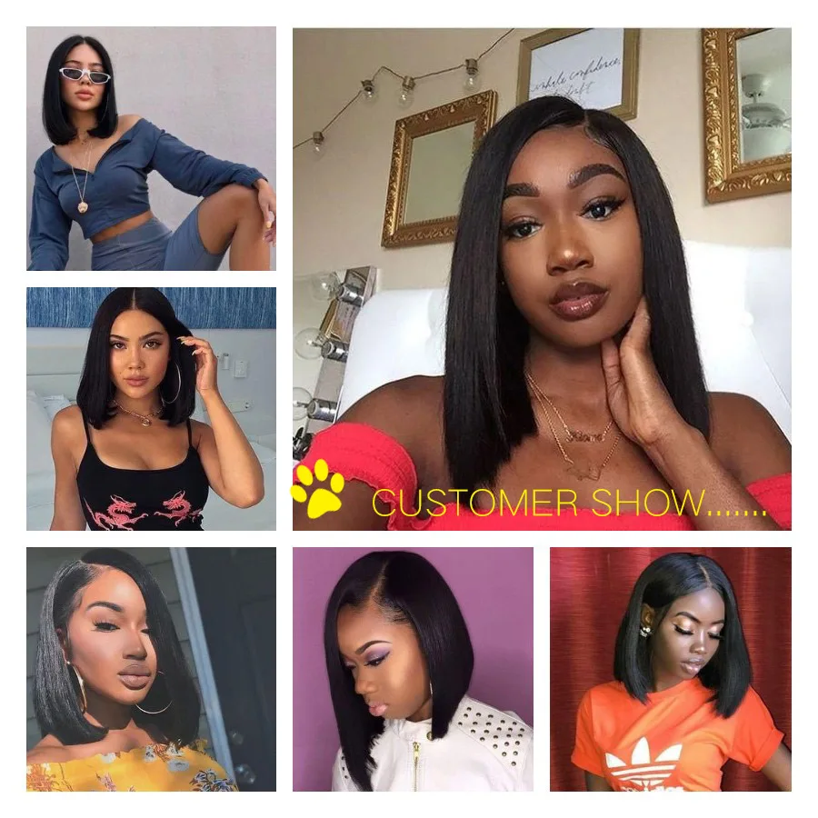 

13x6 Bob Lace Front Wigs RXY Straight 4x4 Lace Front Bob Human Hair Wigs For Women Deep Part Brazilian Remy Lace Front Wig