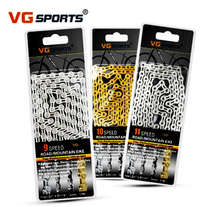 

Bicycle chain VG Sports 8 9 10 11 speed bicycle mountain road full hollow half hollow golden chain
