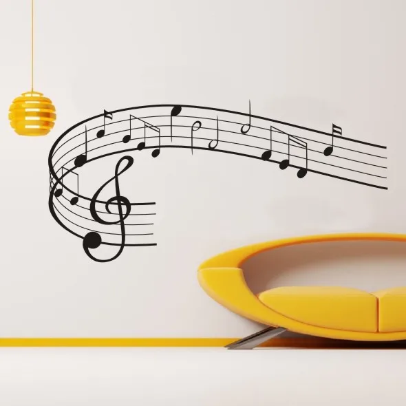 Настенные виниловые музыкальные ноты клеф рок поп-песня пение гарантированное