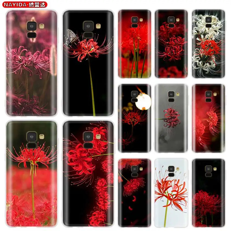 

Мягкий силиконовый чехол для Samsung A8 A6 Plus 2018 2017 2016 A10 A30 A40 A50 A60 A70 A80 A90 A7 A5 Red Spider Lily