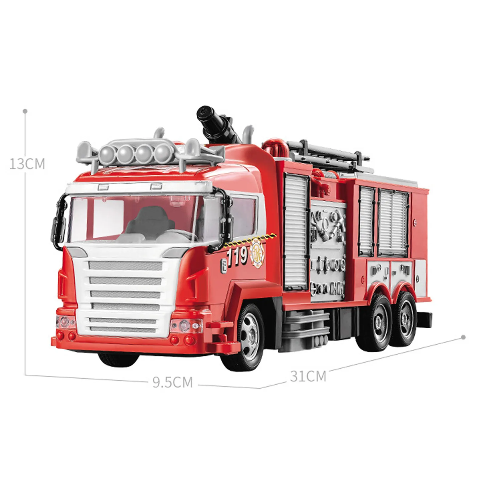 

2.4GHz RC Car 2WD RC Fire Truck Remote Control Car Kids Toy W/ Rechargeable Battery Firetruck Festival Gifts Puzzle Toys