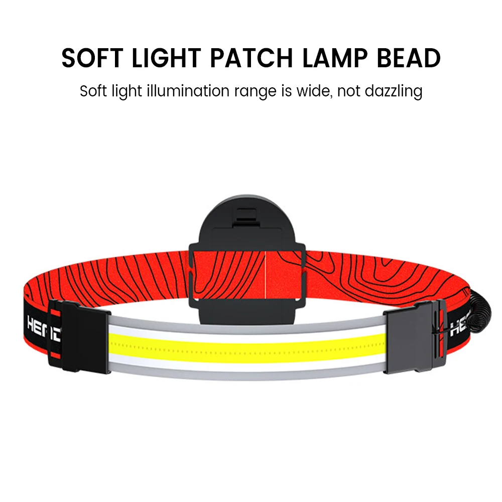 

COB LED Headlamp Super Bright 3 Modes Adjustable Strap Portable Running Night Light Waterproof Hands-free Fishing Working Light