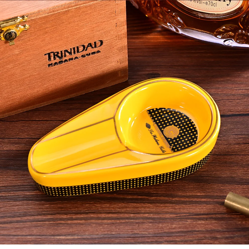 Гаджеты для сигар COHIBA керамическая пепельница одиночный держатель Круглый слот