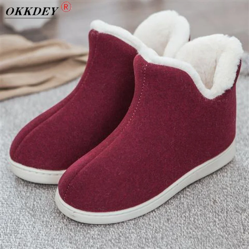 

Women's Boots Plush Shoes, Women's Outer Wear, Winter Cute High-heeled Cotton Slippers, Men's and Women's Household Cotton Shoes
